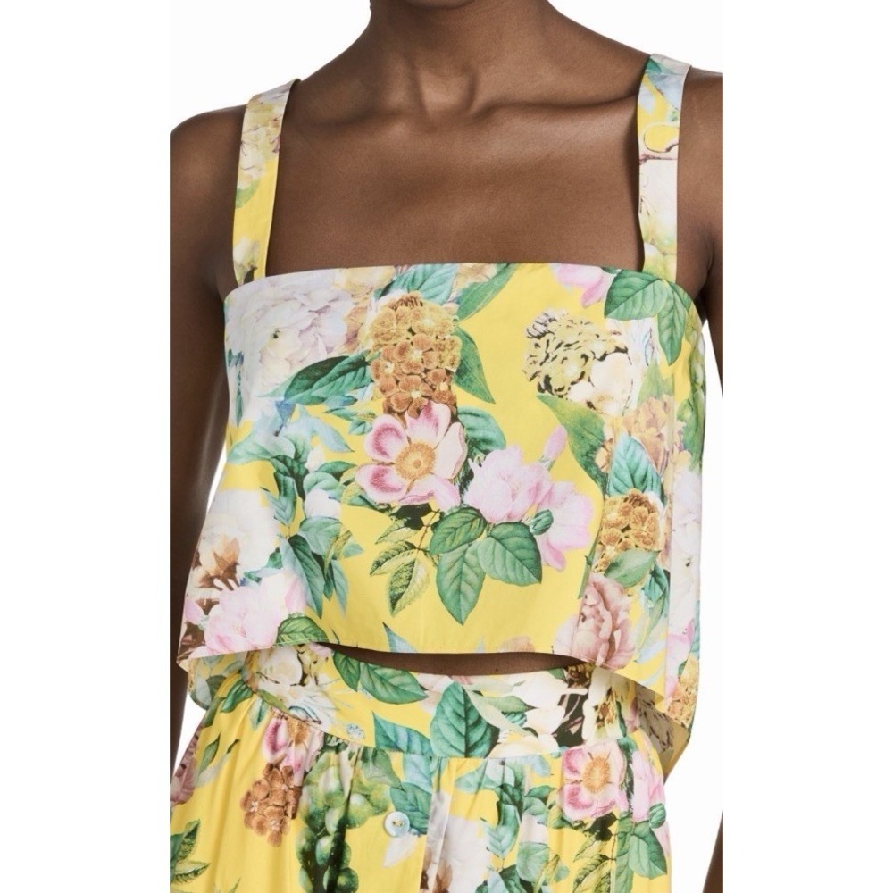 CARA CARA $275 NWT Nancy Layered Floral Poplin Crop Top XXS - Picture 3 of 9